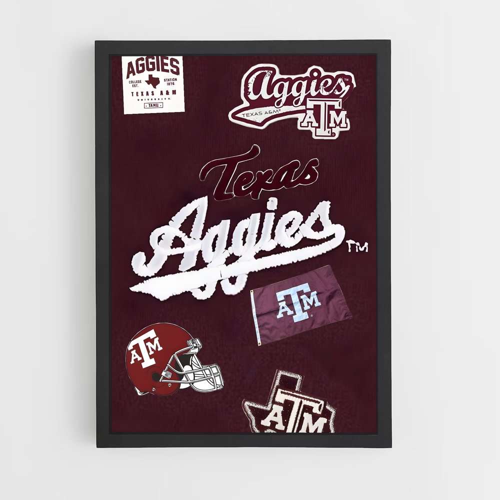 Poster Texas de aandm – affiche Baseball (vue 2)